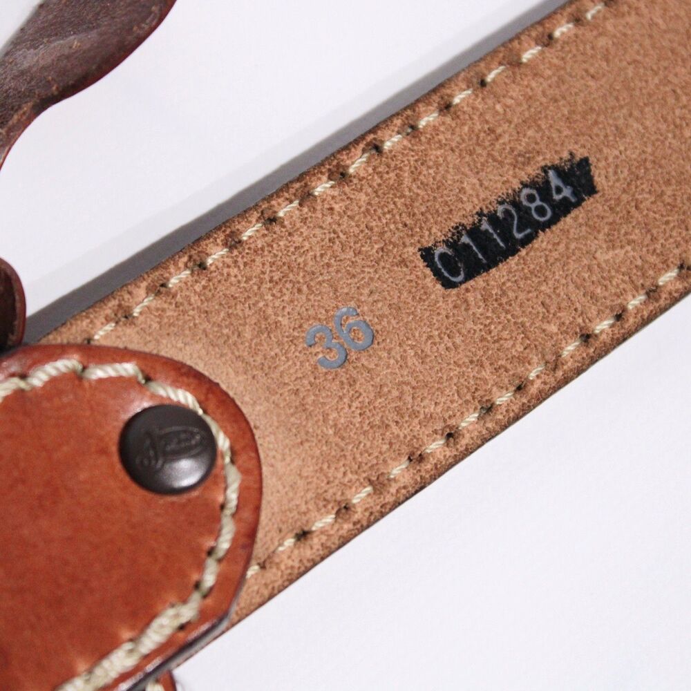 NWT Justin Texas Longhorn Brown Leather Western Belt Men Size 36 (44" x 1.5") - Picture 14 of 14
